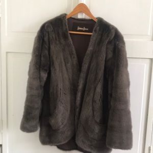 Vintage Neiman Marcus womens brown seal fur coat
